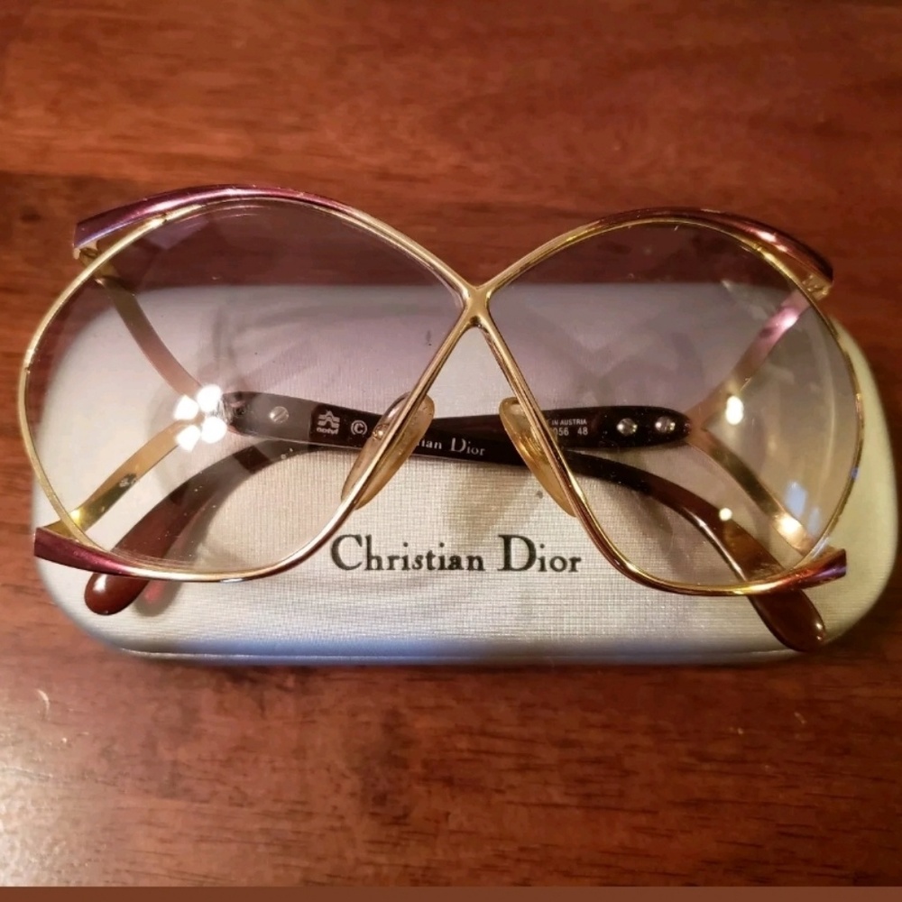 Vintage Christian Dior Sunglasses Gold butterfly